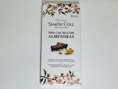 Chocolate Simon Coll 100 g 70% Almendras